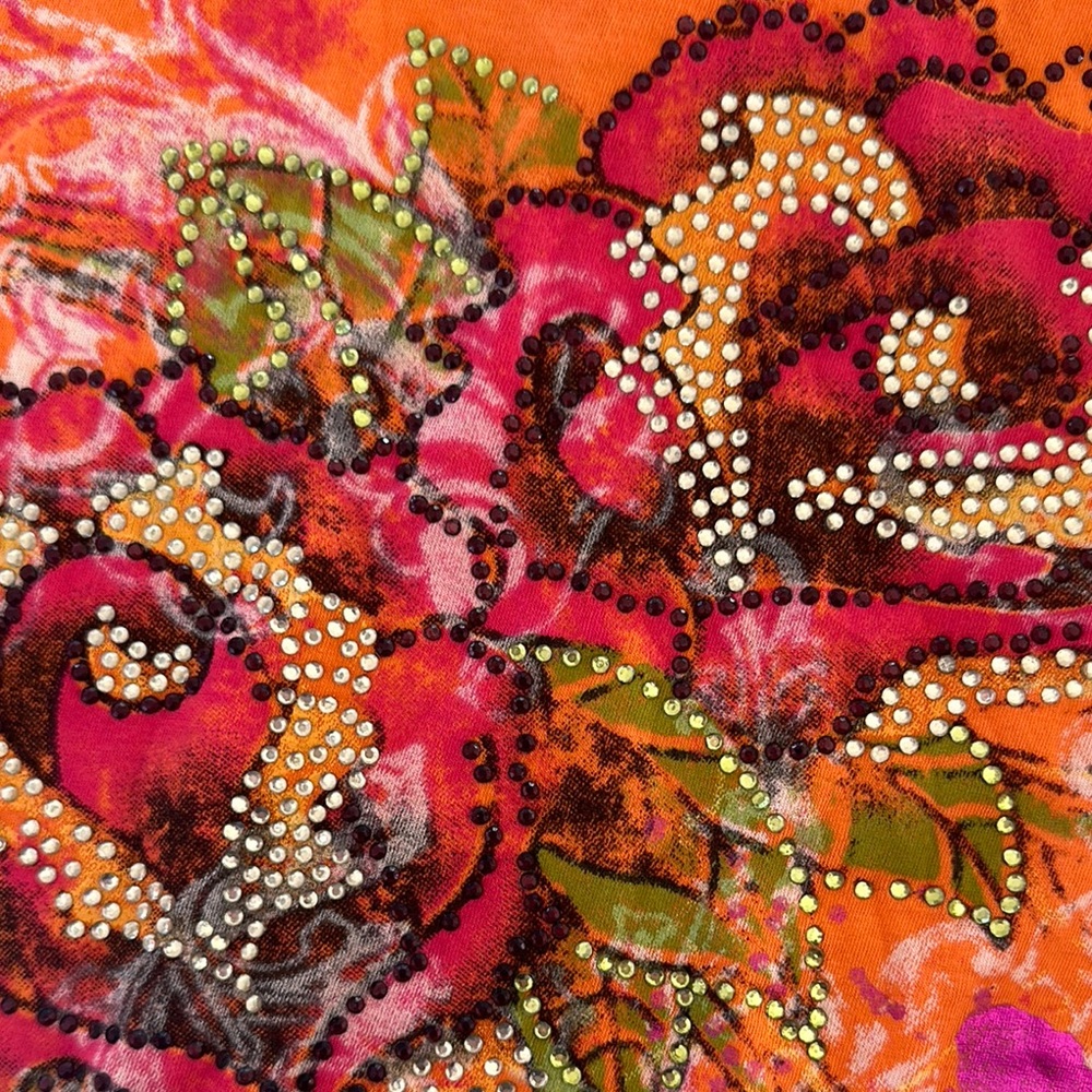 Orange Floral Women's Top - Picture 8 of 8